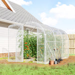 Serre de jardin tunnel 3 x 2 x 2 m 6 m² avec porte à charnières bâche en PE 150 g/m² pour Légumes Plantes Fleurs
