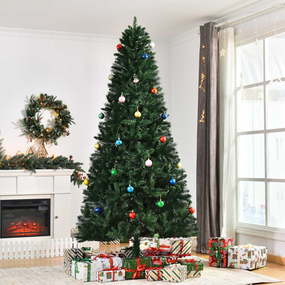 Sapin de Noël Artificiel 240H cm 1499 Branches épines Imitation Nordmann Grand réalisme Vert
