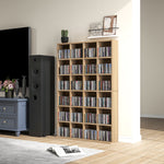 Meuble de rangement multimédia 456 CD/ 336 DVD - bibliothèque en bois avec étagères réglables 89 x 130,5 cm bois naturel