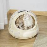 Caisse de transport niche pour chat maison pour chat portable panier lavable coussin amovible beige