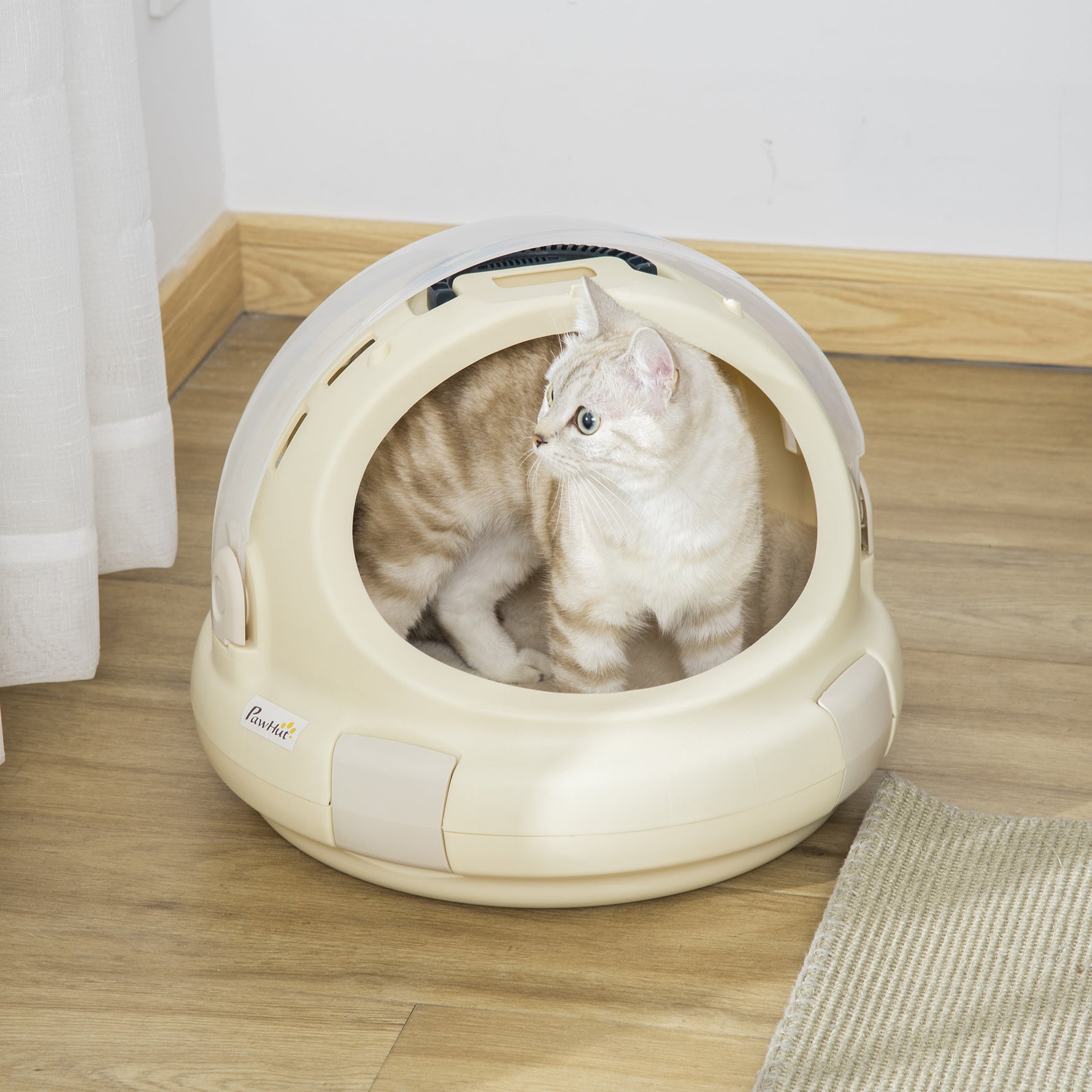 Caisse de transport niche pour chat maison pour chat portable panier lavable coussin amovible beige