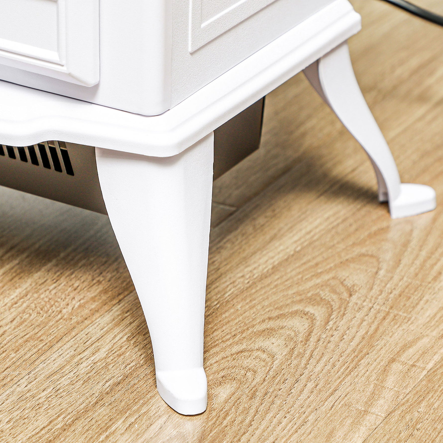 Cheminée électrique sur pied 1000/2000 W, fausse cheminée décorative avec effet flamme LED, blanc