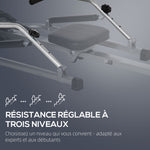 Rameur d'appartement pliable - Collaboration .fr x FFHandball - 3 niveaux de résistance écran multifonction, acier