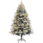 Sapin de Noël Artificiel 180 cm lumineux LED 793 Branches enneigées grand réalisme support en acier pliable Vert