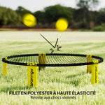 Set gioco di mini-pallavolo all'aperto con rete, 3 palloni e pompa, portatile con borsa per il trasporto gialla
