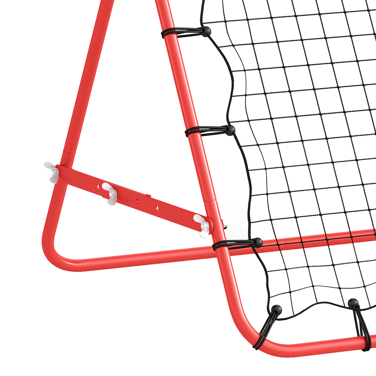 Filet de rebond en métal angle réglable et 20 cordes élastiques pour entraînement de football, tennis, handball 96x80x96