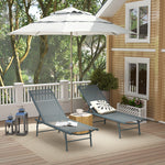 Lot de 2 bain de soleil chaise longue pliante textilène transat jardin extérieur inclinable 54 x 164 x 84 cm gris clair
