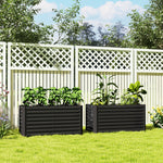 Lot de 2 lits de jardin surélevés carrés potagers cadre en acier galvanisé fond ouvert 120 x 60 x 60 cm gris foncé