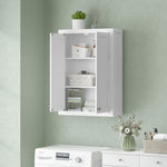Armoire murale de salle de bain 3 niveaux, meuble de rangement suspendu  2 portes étagère réglable 61 x 20 x 84 cm blanc