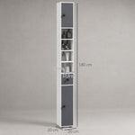 Colonne de rangement armoire haute pour salle de bain 1 tiroir 4 étagères réglables et 2 placards 20 x 20 x 180 cm gris