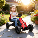 Kart à pédales pour enfants avec siège ajustable 4 positions et roues en EVA 100 x 58 x 58,5 cm rouge et noir