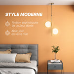 Suspension luminaire moderne, lustre plafonnier de double-tête, lumière suspendue réglable pour entrée, salon, ton doré