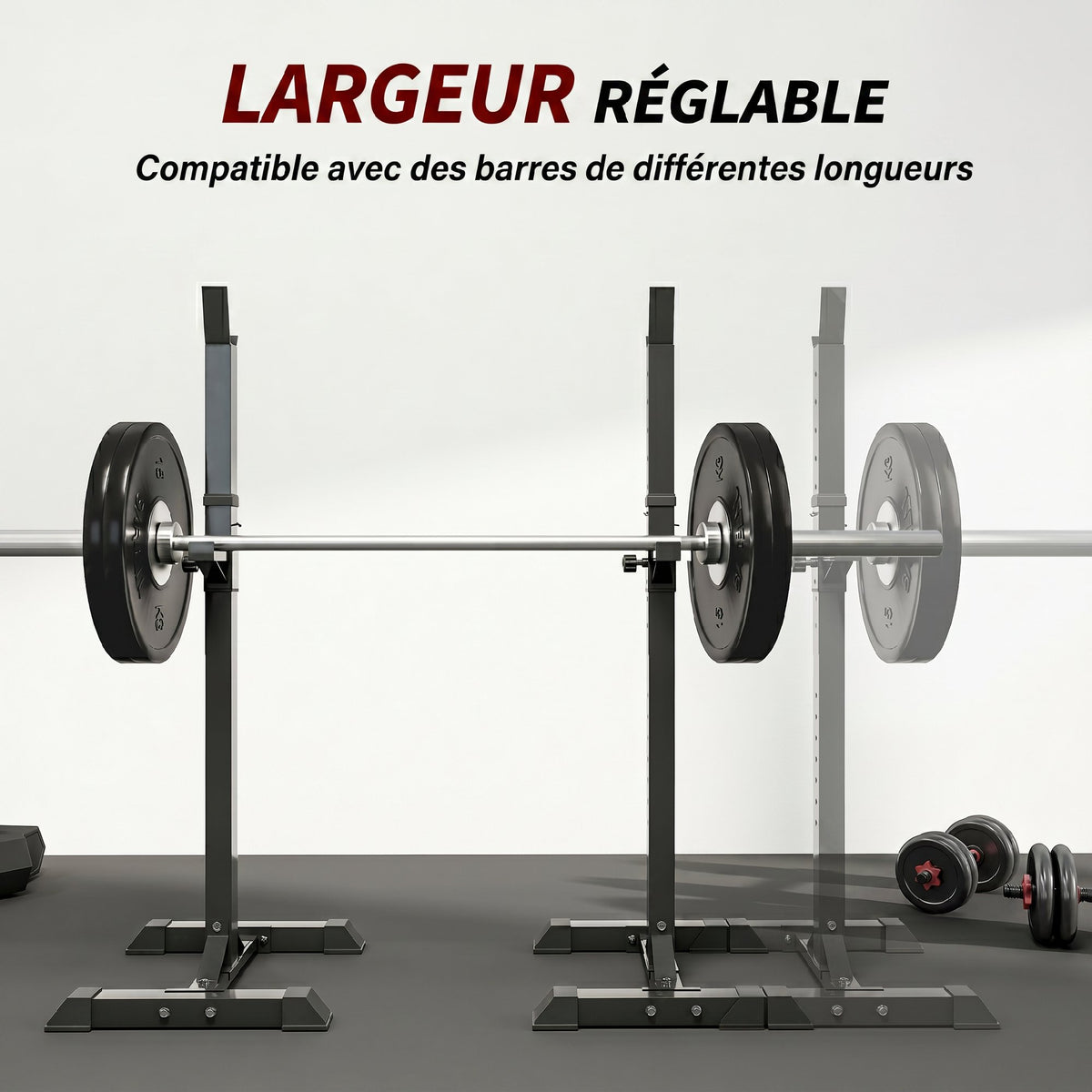 Haltersupport voor krachttraining voor lange halterstang, max. belasting 150 kg