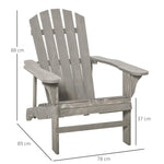 Fauteuil adirondack Fauteuil de Jardin Chaise de Jardin de Plein Air dim. 78L x 89P x 88H cm Bois Massif Sapin