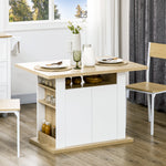 Ilot central cuisine table avec grand plan de travail 4 personnes - dim. 110L x 70l x 75,5H cm