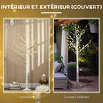 Albero luminoso a LED, decorazione luminosa bianco caldo, 96 LED 180 cm, decorazione natalizia, camera da letto, casa, bianco