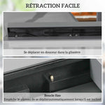 Table Extensible de Jardin Grande Taille dim. dépliées 160 x 80 x 75 cm Aluminium Plateau Verre trempé transparent