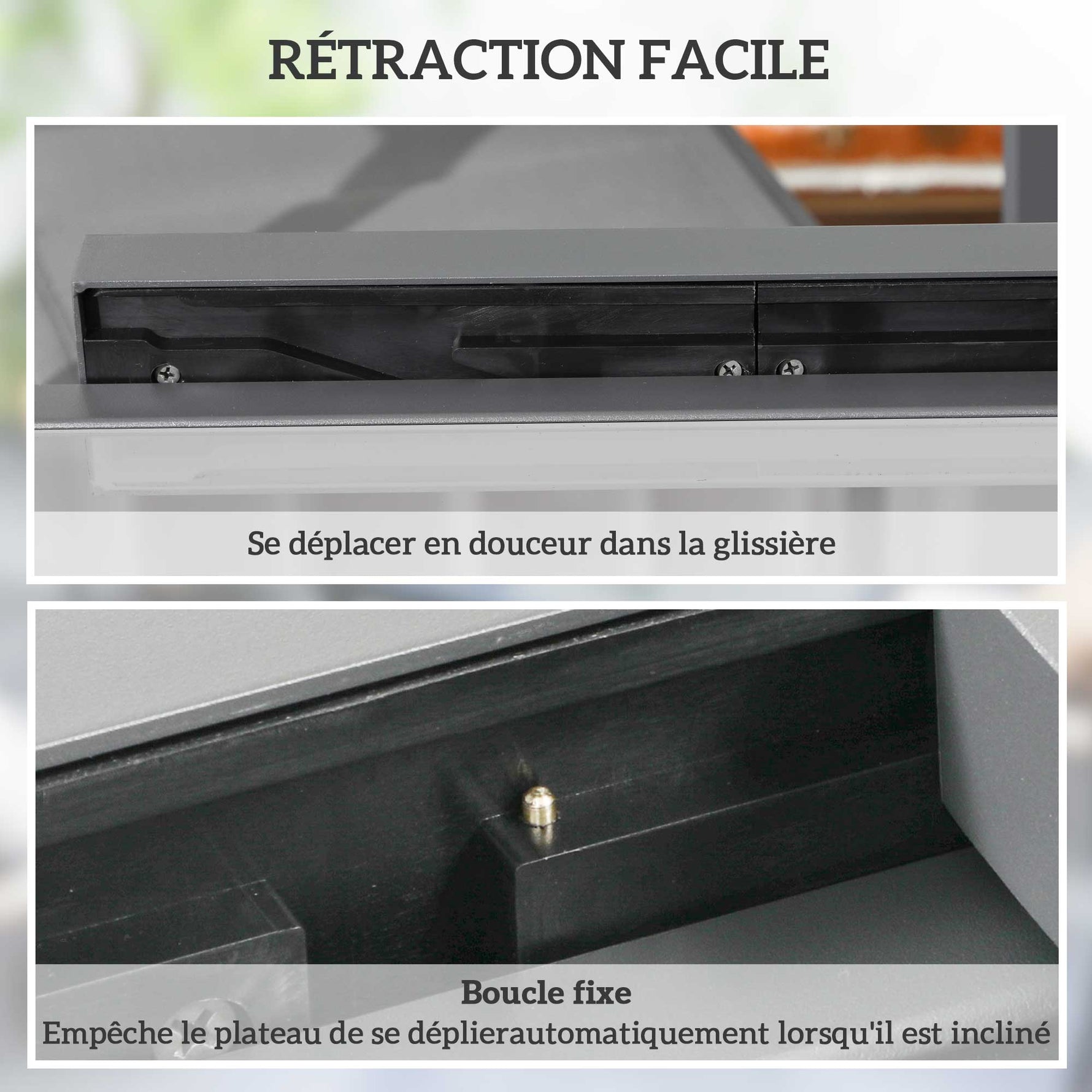 Table Extensible de Jardin Grande Taille dim. dépliées 160 x 80 x 75 cm Aluminium Plateau Verre trempé transparent