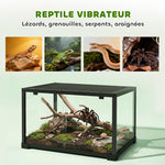 Terrarium en verre pour reptile enclos pour hamster 86 L ventilation supérieure porte coulissante 50,8x30,5x35,6cm noir