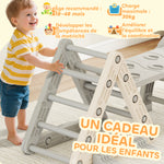 Triangolo da arrampicata 8 in 1 per bambini, arco da arrampicata, rampa bifacciale per arrampicarsi e scivolare, 279 x 80 x 69 cm, grigio