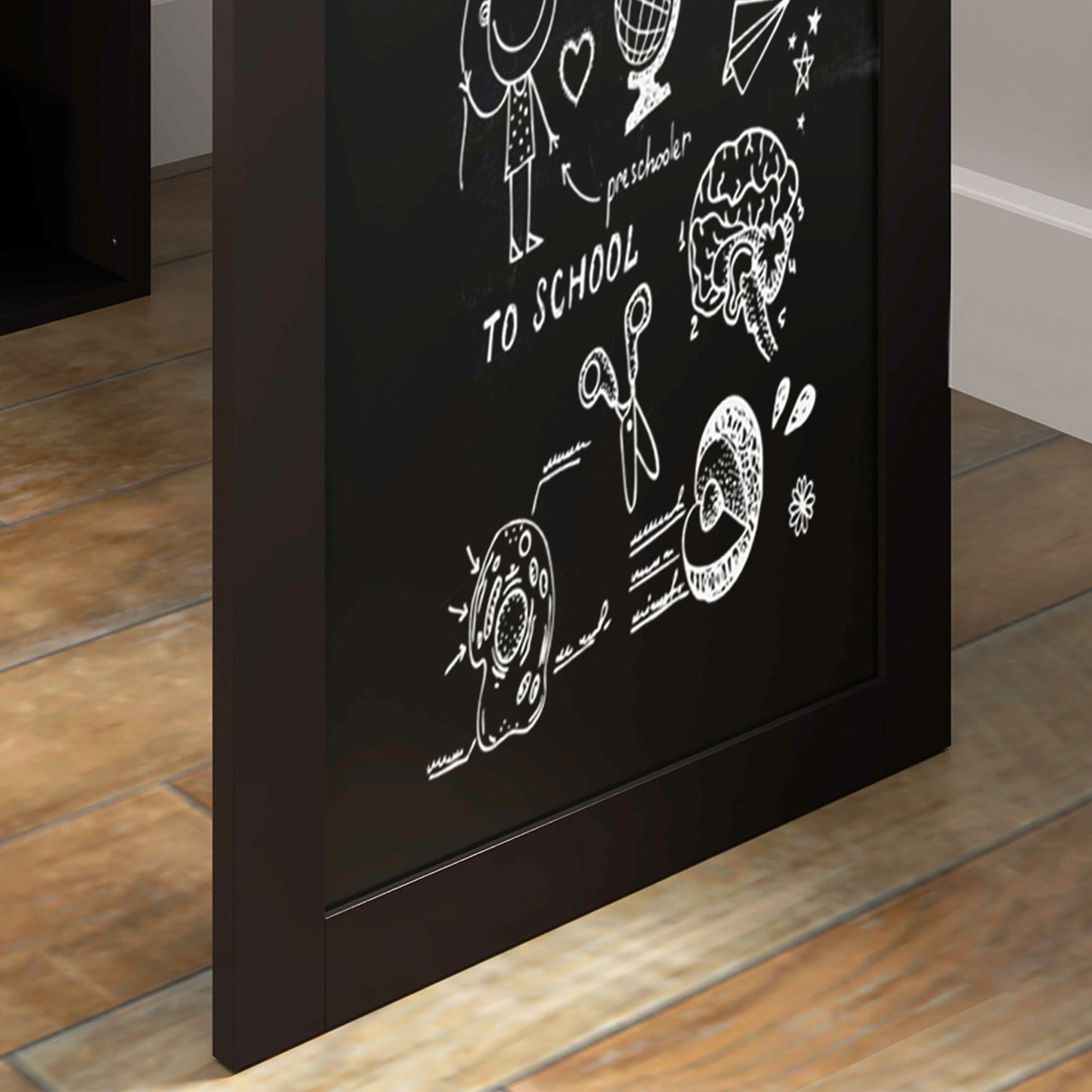 Bureau avec rangement pliable murale rabattable avec bibliothèque poste de travail tableau à craie et étagère réglable