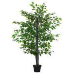 Arbre Artificiel Plante Artificielle ficus H.1,45 m Tronc Branches Liane Lichen Feuilles Grand réalisme Pot Inclus