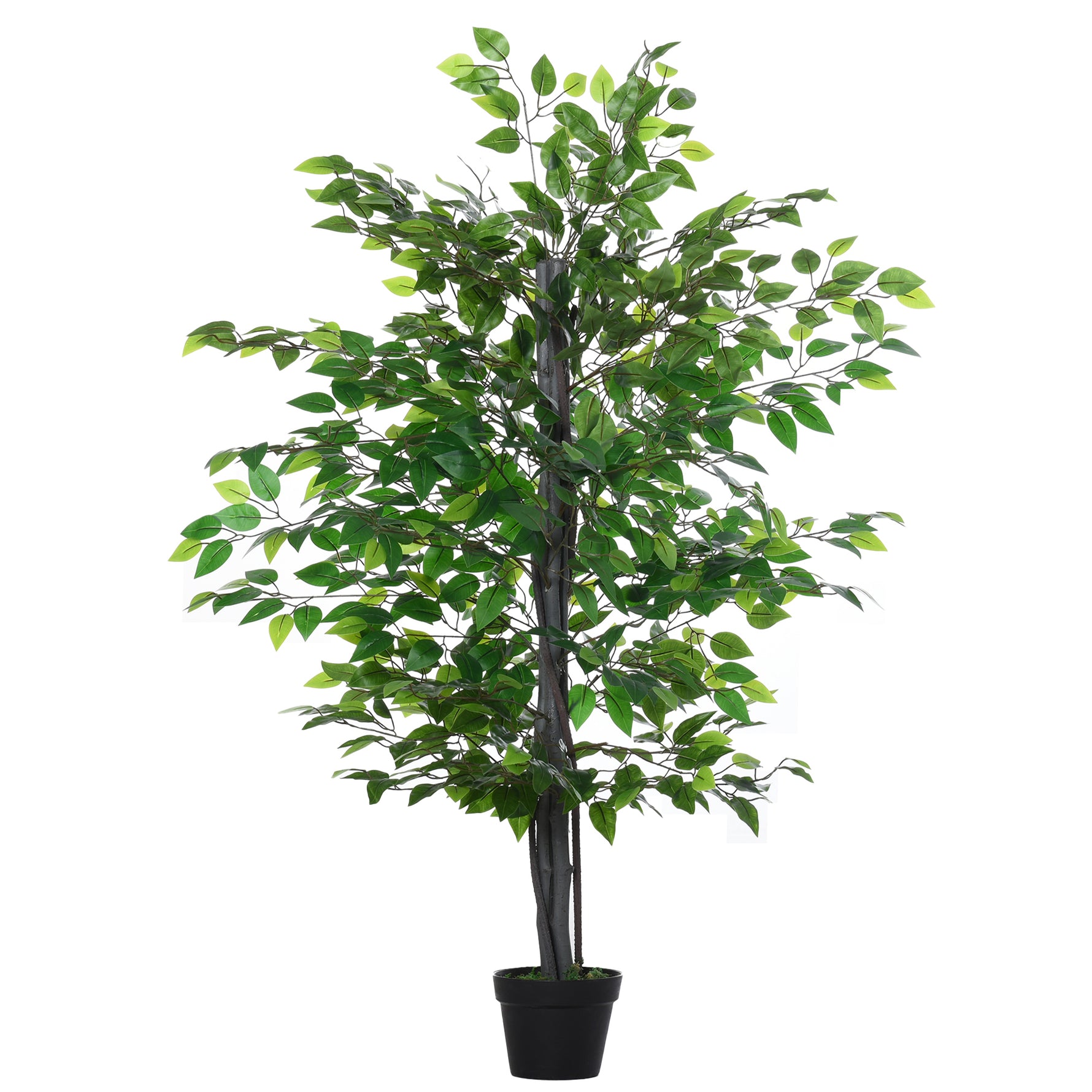Arbre Artificiel Plante Artificielle ficus H.1,45 m Tronc Branches Liane Lichen Feuilles Grand réalisme Pot Inclus