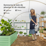Serra da giardino a tunnel 9 m², 4 finestre, porta avvolgibile con cerniera, telaio in acciaio zincato, telo in PE 3 x 3 x 2 m bianco