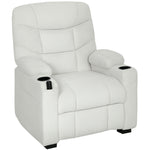 Fauteuil relax électrique, fauteuil inclinable, port USB, repose-pieds, porte-gobelets, 94 x 90 x 105 cm, crème