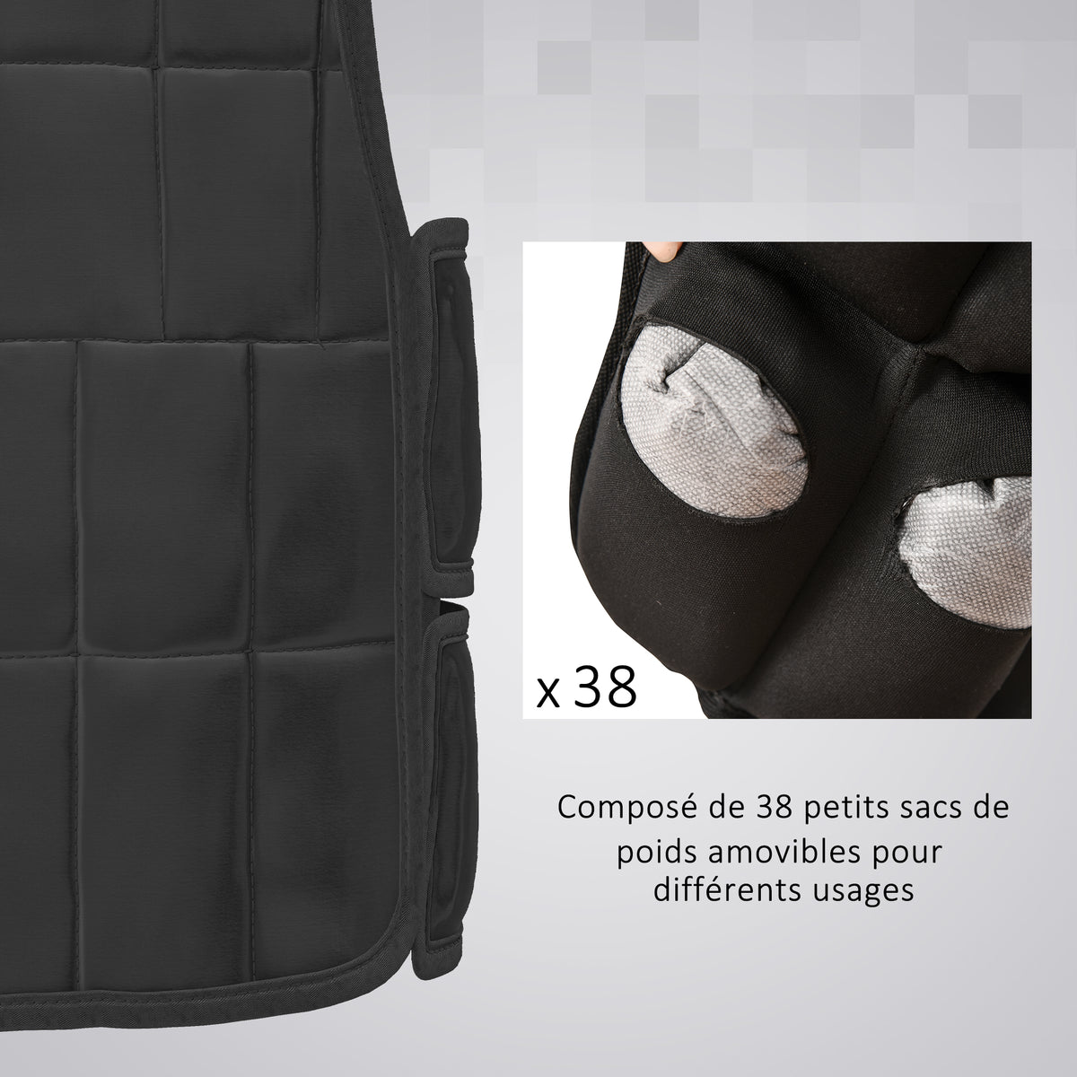 Gilet zavorrato regolabile - .fr x FFHandball - giubbotto zavorrato 20 kg max. pesi rimovibili allenamento potenziamento muscolare esercizio