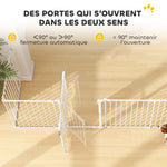 Barrière de sécurité en métal parc enclos pliable et modulable pour chien et enfant 6 panneaux 61 x 75 cm blanc