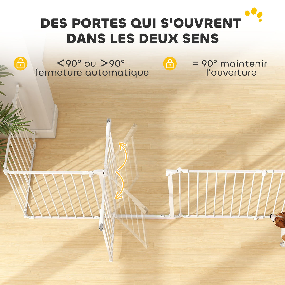 Barrière de sécurité en métal parc enclos pliable et modulable pour chien et enfant 6 panneaux 61 x 75 cm blanc