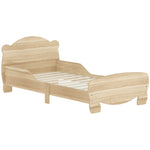 Lit enfant 70x140 cm avec barrières de sécurité thème d'ours pour garçons, filles, âgés de 3 à 6 ans, bois naturel