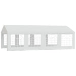 Gazebo Tendone per Ricevimenti da Giardino in PE Impermeabile con Tubi in Acciaio 7,98L x 3,92P x 2,8A m Bianco Nuovo 14