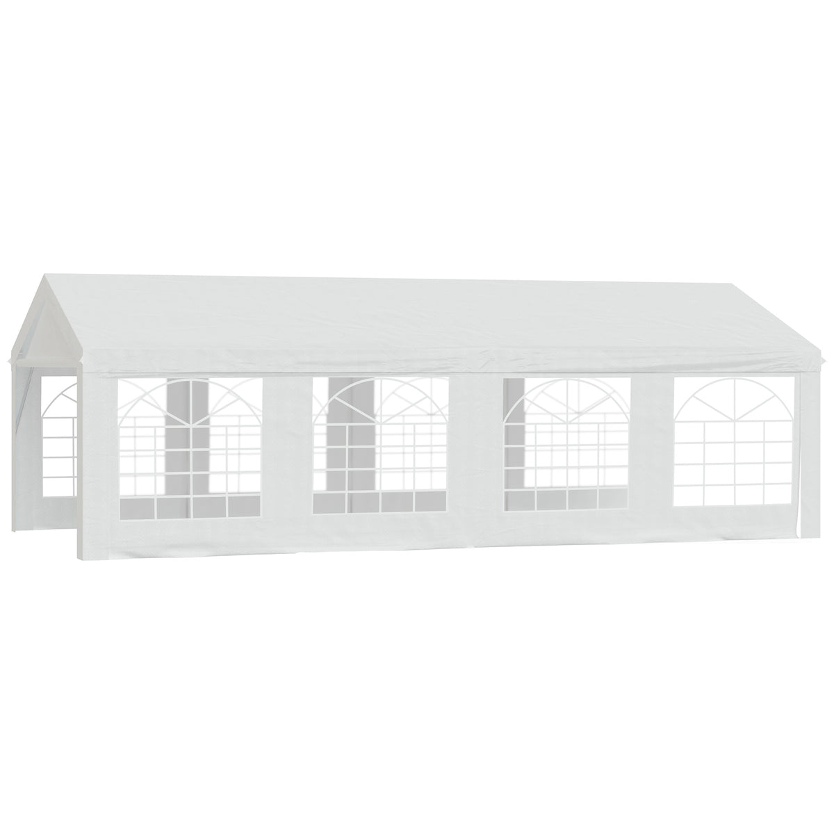 Gazebo Tendone per Ricevimenti da Giardino in PE Impermeabile con Tubi in Acciaio 7,98L x 3,92P x 2,8A m Bianco Nuovo 14