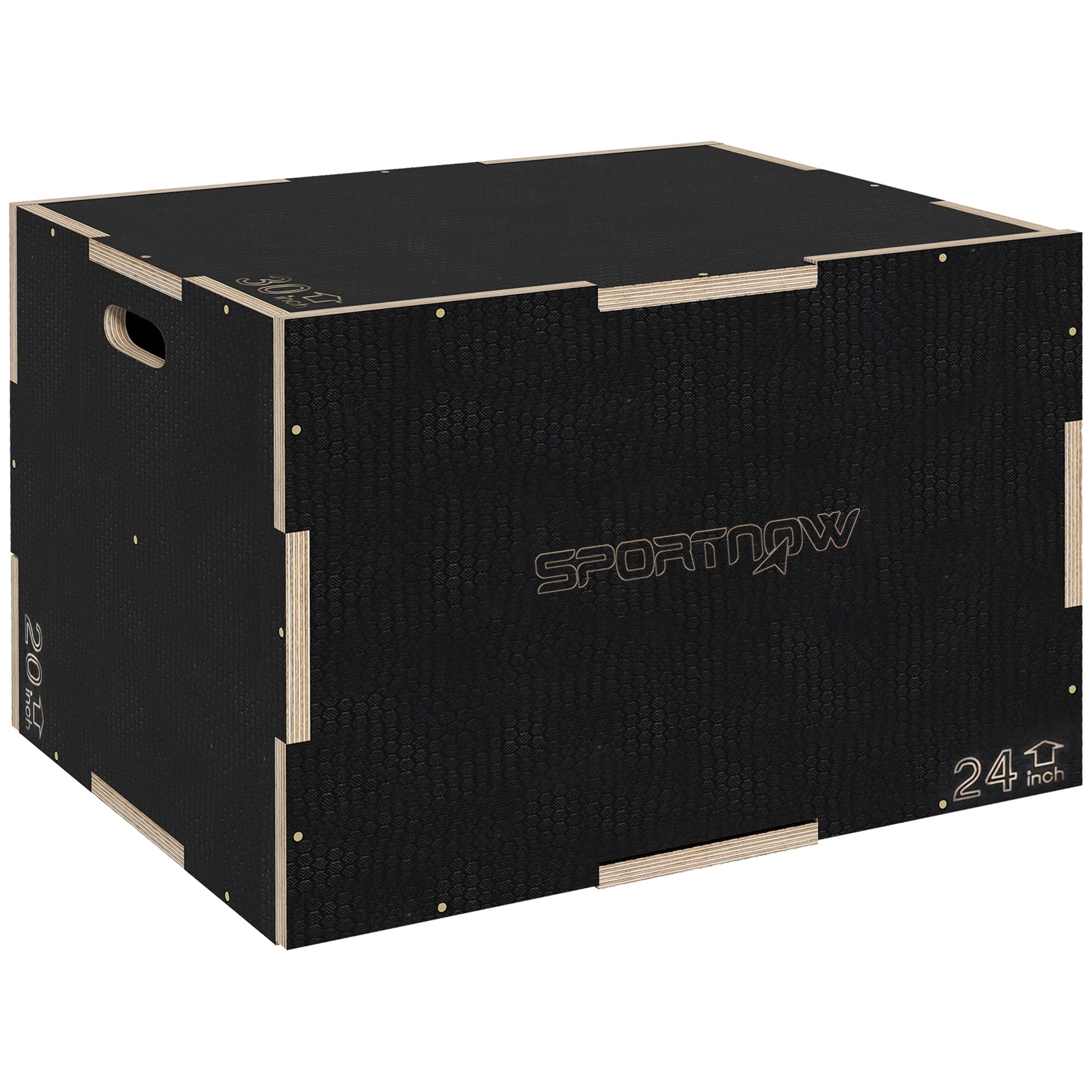 3-in-1-Plyo-Box aus Holz für Sprungtraining, Kraftsport und Fitness, 41/51/61 cm