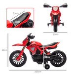 Elektro-Motocross für Kinder 3-8 Jahre, 6V-Akku, 2 Motoren, Hupe und Stützräder, 30 kg Tragkraft, rot