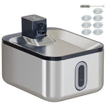 Fontaine à eau pour chat automatique en inox 5L, silencieuse, distributeur eau chat 3-étapes filtre chargeur USB, argent