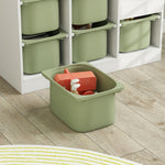Meuble de rangement pour jouets des enfants avec 6 bacs amovibles, 3 niveaux de rangement, 96 x 38,5 x 90, vert