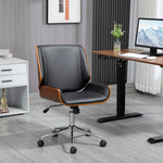 Chaise de bureau design vintage hauteur réglable pivotant 360° piètement chromé 53 x 60 x 86-96 cm gris