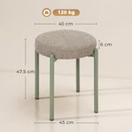 Lot de 4 Tabourets Empilables Ronds avec Assise Rembourrée, sans Dossier, Gain de Place, 45 x 45 x 47,5 cm, Marron Cair
