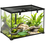 Boîte à reptiles boîte d'élevage de reptiles habitat de terrarium couvercle coulissant treillis métallique thermomètre
