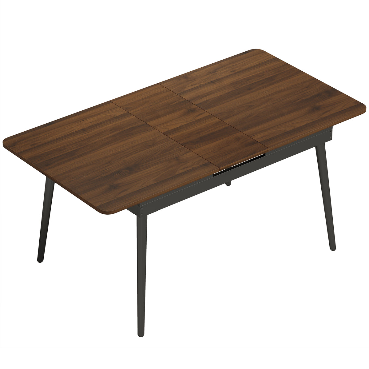 Tavolo da Pranzo Rettangolare Allungabile per 4-6 Persone, Tavolo da Cucina 130-160 cm con Angoli Arrotondati, Noce Chiaro