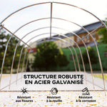 Carport tente de garage 3,6 x 7,2 m abri voiture extérieur tente de stockage avec parois latérales amovibles, gris foncé
