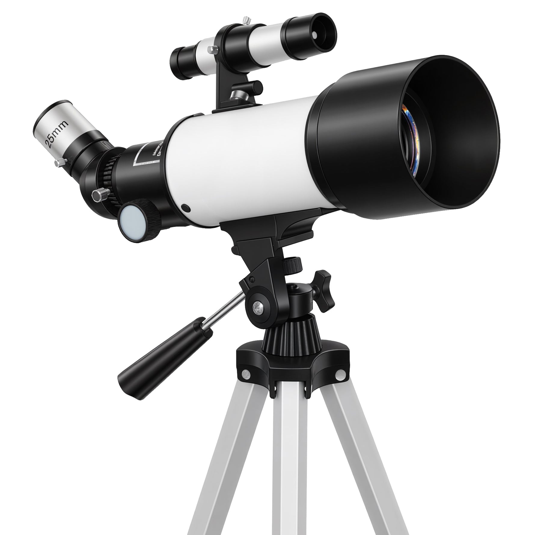 Télescope astronomique adultes et débutants 70 mm, télescope réfracteur 40X/16X trépied réglable, 80 x 80 x 135 cm blanc