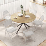 Lot de 6 chaises pliantes chaises de salle à manger portables cadre en acier 45 x 46 x 78 cm blanc