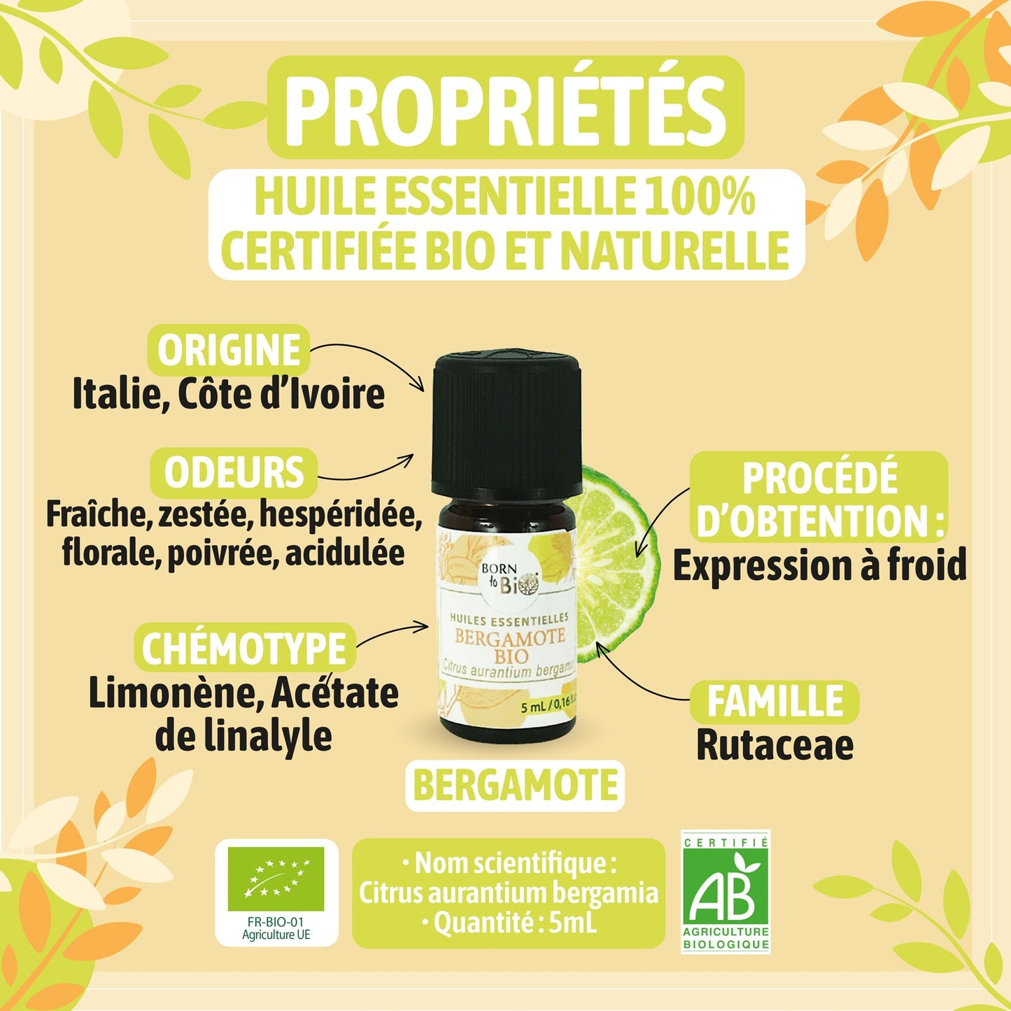 Huile essentielle Bergamote Certifiée Bio-1