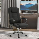 Fauteuil de bureau à roulettes chaise manager ergonomique pivotante hauteur réglable lin noir