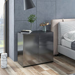 Commode Buffet Meuble de Rangement 2 tiroirs 2 Portes avec étagère 79 x 36 x 74 cm noir brillant