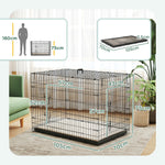 Cage caisse de transport pliante pour chien poignée, plateau amovible, coussin fourni 105 x 70 x 75 cm noir